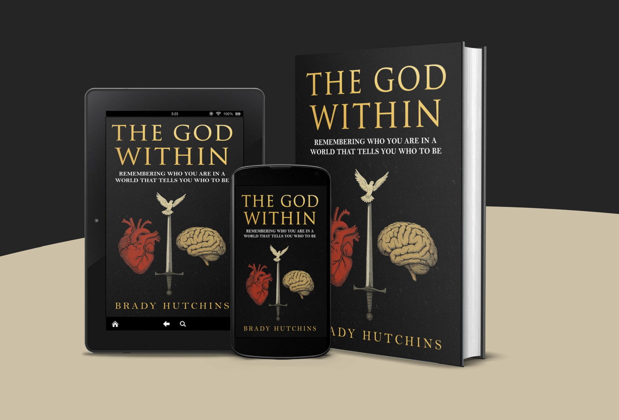 The God Within book, tablet, and audiobook